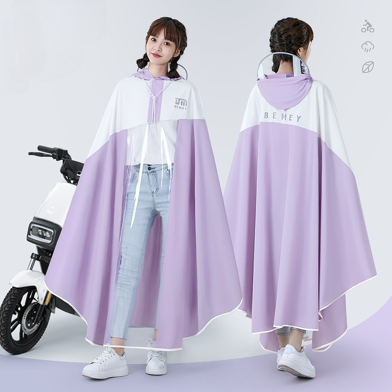 Cycling Gear Rain - Potable Bicycle Raincoat Fashionable Transparent Large