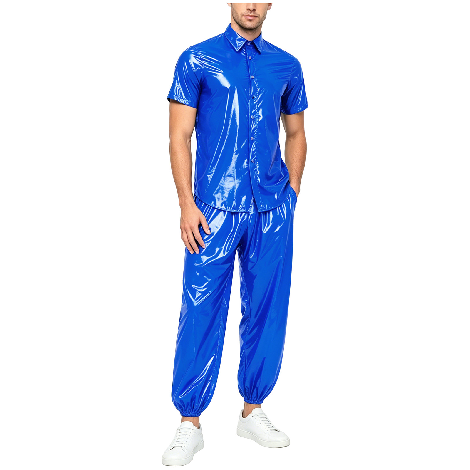 Cycling Gear Rain - Men Glossy Waterproof Shirt Pants Raincoat
