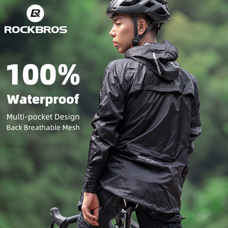 Cycling Gear Rain - ROCKBROS Waterproof Cycling Rain Coat Men